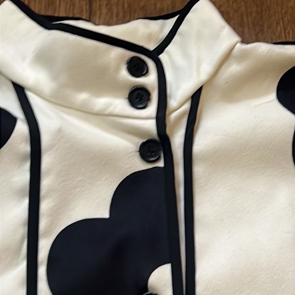 Black and white floral print jacket size M - Picture 4 of 8